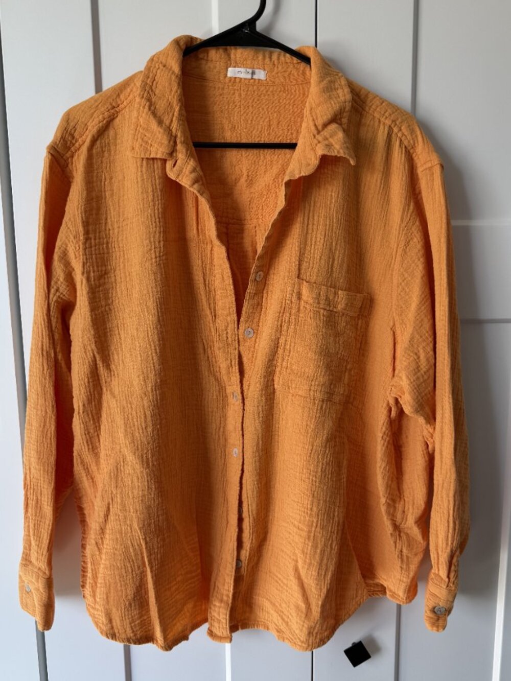 Orange Linen Maurices 1X Button Up